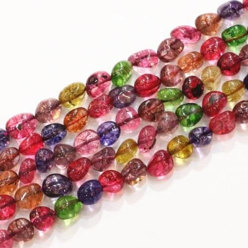 Multicolor Synthetic Tourmaline Crystal Stone 10mm Wholesale Freeform Irregular Shape Loose Beads Jewelry Making 15inch B3285