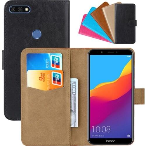 Luxury Wallet Case For Huawei Honor 7C PU Leather Retro Flip Cover Magnetic Fashion Cases Strap