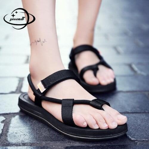 36-45 Mens Sandals Summer Male Footwear Pinch Hook & Loop Beach Outdoor Couples Personality Breathable Light Shoes Hy23