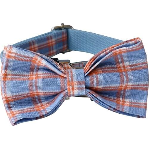 Grid 08 Leser Engraved Dog Collar Retailing Cool Plaid Collar HandmadeTraction Rope Blue bottom grid