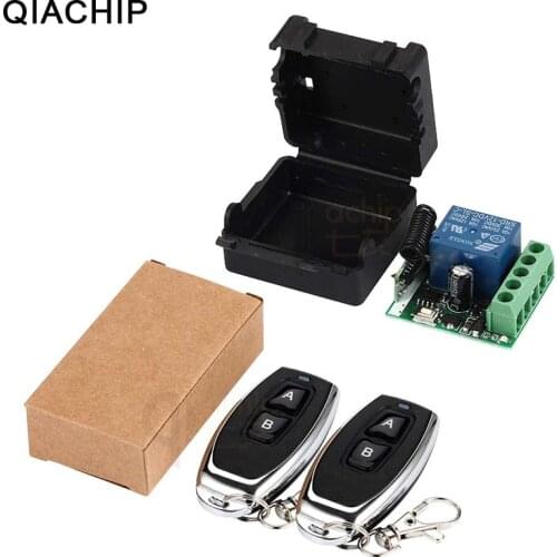 QIACHIP 433Mhz Universal Wireless Remote Control Switch DC 12V 1CH relay Receiver Module RF Transmitter 433 Mhz Remote Controls