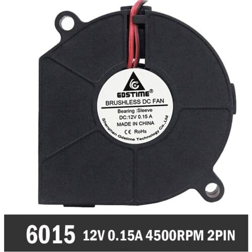 5pcs Gdstime 12V Blower Fan 60x60x15mm 60mm 6cm Radial Turbo Blower PC Fans For PC Laptop DC Blower Cooler Fans