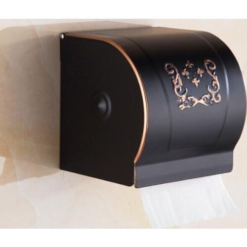 High Quality black oil Wall Mounted Paper Holder Aluminum Paper Roll Holder Bathroom Accessories Hardwares Luxury Paper box