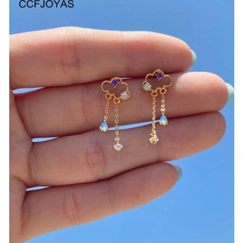 CCFJOYAS 925 Sterling Silver Cute Animal Koala Bear Cloud Stud Earrings for Women INS Korean Mini Piercing Earrings New 2021