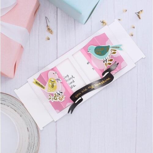 ZLDECOR Mini Slimline Interactive Card Metal Cutting Dies Stencils for DIY Scrapbooking Decorative Embossing DIY Paper Cards