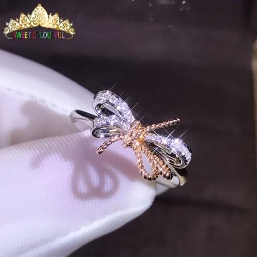 100% 18K 750Au Gold Moissanite Diamond Ring D color VVS With national certificate MO-H10020