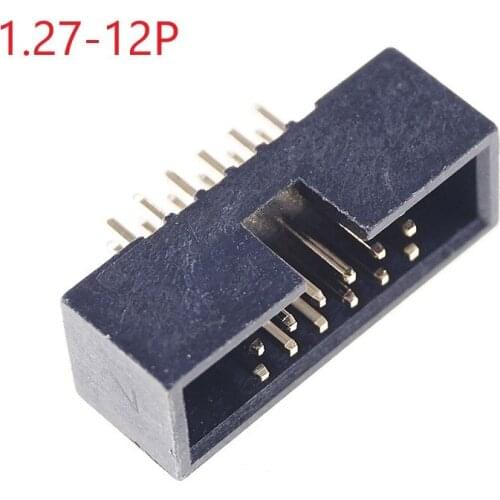 20Pcs 0.050" 1.27 mm 2x6 Pin 12 Positions IDC Male Box Header Dual Row Through Hole Shrouded Rows Space 1.27mm for IDC Socket