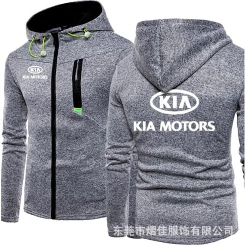 2020 Fashion Men Winter Autumn Mens Motorcycle KIA Hoodies Cotton Casual Zip Male Hooded Coats