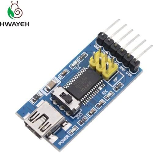 5pcs Basic Breakout Board For FTDI FT232RL USB To TTL Serial IC Adapter Converter Module For 3.3V 5V FT232 Switch