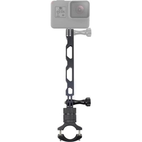 Aluminium Bicycle clip Extension Arm Lengthened Rod Riding Selfie Stick Clamps For Gopro 9 8 7 6 Insta360 DJI Osmo Action Camera