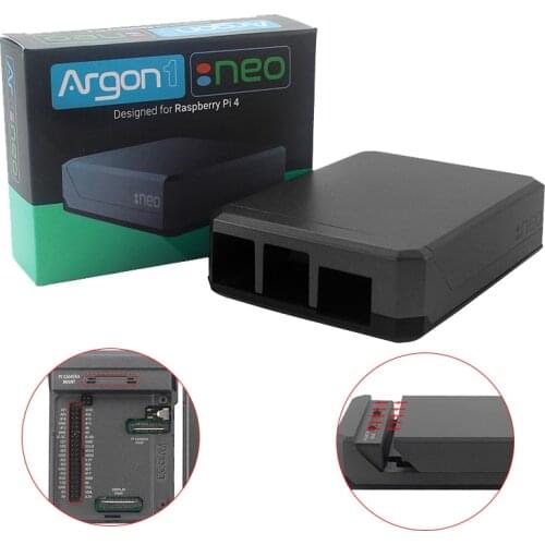 Argon NEO Raspberry Pi 4 Aluminum Alloy Case Enclosure Sliding Magnetic Top Passive Cooling Shell for Raspberry Pi 4 Model B