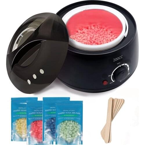 200CC Wax Heater Warmer Hair Removal Machine For Hand Foot Body SPA Epilator Paraffin Wax Pot +Wax Beans + Wood Sticks