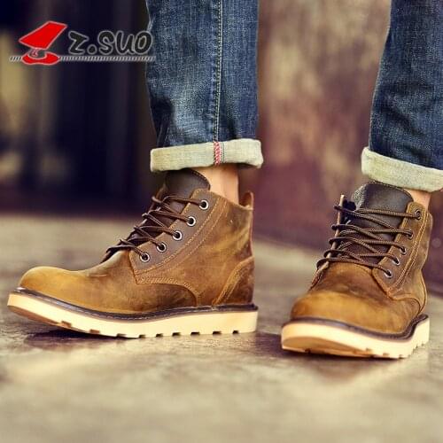 Men Motorcycle Martin Boots Retro Leather Tool Work Shoes Motorbike Racing Waterproof Outdoor Leisure Hiking Ankle Boot