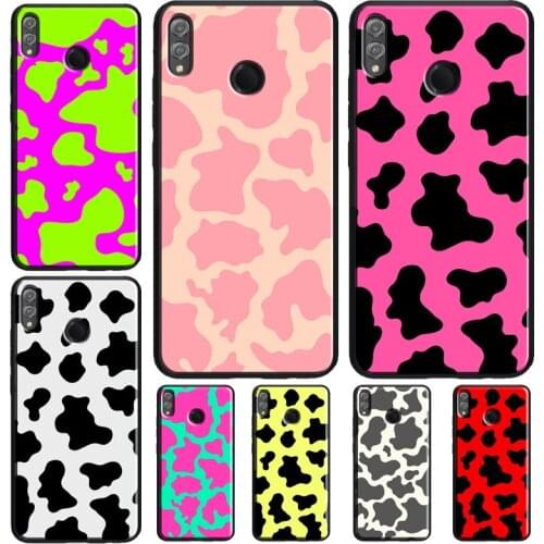 Neon Cow Print Black Pink Case For Huawei Honor 8X 9X 7X 20 Pro 9 10 Lite 10i 8C 8A 7A V20 Y6 Y7 Y9 2019 Nova 5T