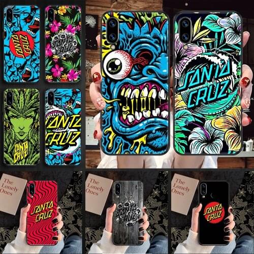 Santa Cruz Skateboards Phone case For Huawei Honor 6 7 8 9 10 10i 20 A C X Lite Pro Play black trend bumper tpu prime silicone