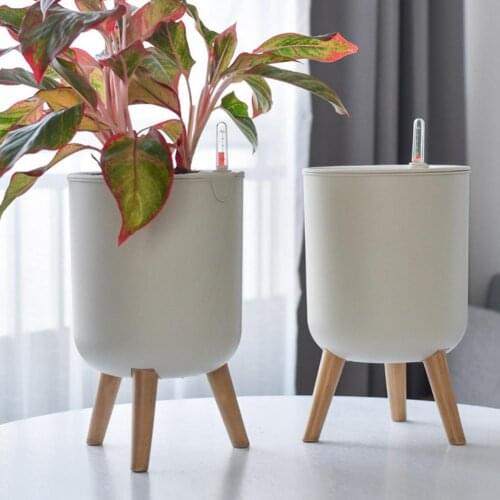 Automatic Self-Watering Flower Pot With Water Level Indicator Floor-standing Storage Basin Design Gift For Friends Home Decor