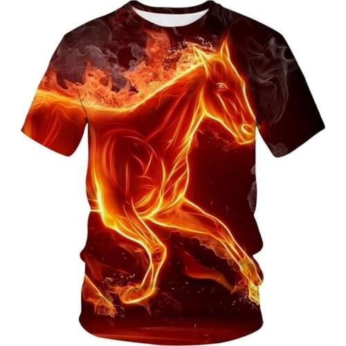 Children Horse T-shirt Men And Women 3D Animal Printed Tshirt Hip Hop Tee Funny Summer Anime Cool Adults Clothes Streetwear Tops