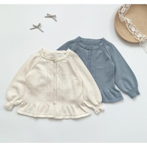 Toddler Gilrs Hollow Out Cotton Cardigan Baby Spring Summer Autumn Knitted Clothes 6M-4Y