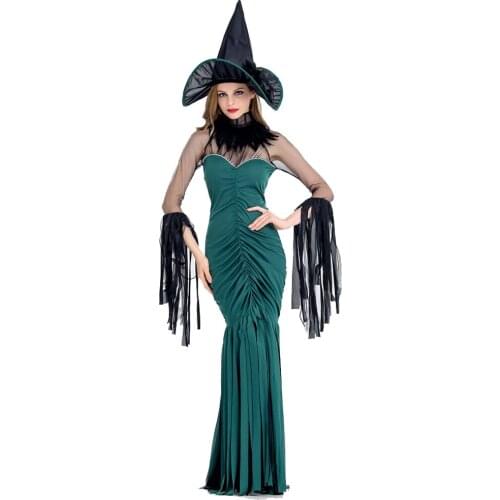 Adult Women Halloween Sexy Gothic Witch Costume Ladies Fancy Tassel Dress Cosplay Funny Outfit S-XL For Girls Plus Size