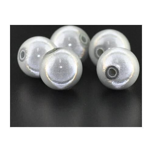 Doreen Box hot- 100 White Miracle Acrylic Round Spacer Beads 10mm Dia.(B07946)