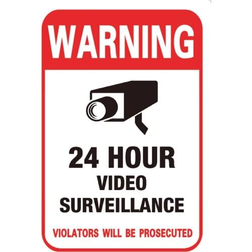 Hot Sale Durable 24 Hour CCTV Video Surveillance Monitor Camera Security System Warning Sign Self-adhesive Wall Stickers