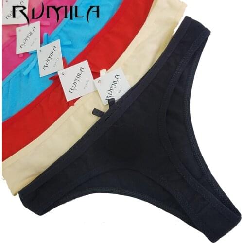 Cotton Womens Sexy Thongs G-string Underwear Panties Briefs For Ladies T-back 3pcs/Lot 87181