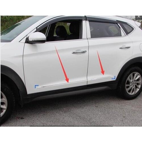 CHROME SIDE DOOR LINING DECORATION BODY MOULDING TRIM BEZEL STYLING COVER PROTECTOR GARNISH FIT FOR 2015 2017 HYUNDAI TUCSON