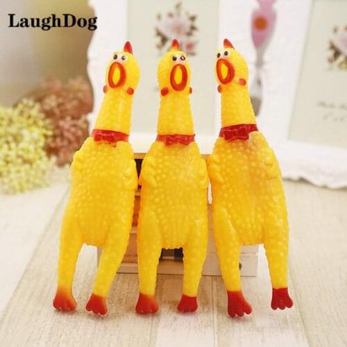 Pet Toy Screaming Chicken Dog Molars Yellow Rubber Chicken Chew Dog Toy Imitate Roosters Call Funny Squeeze Sound Pet Cat Toy