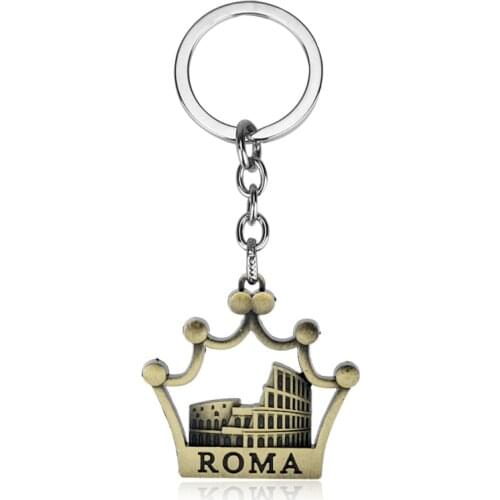 Creative Arena Ancient Roma Architecture Colosseum Keychain Key Ring Pendant Gift Props