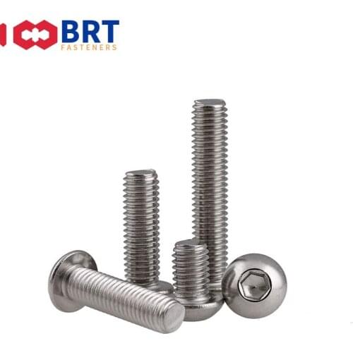 M8 M10 M12 304 A2 Stainless Steel Hexagon Hex Socket Head Button Allen Screw Bolt