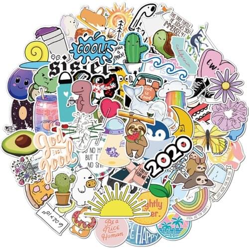 75PCS Cute Cartoon VSCO Girl Stickers Car Motorcycle Travel Luggage Guitar Skateboard Waterproof Cool Decal Sticker for Kid Toy
