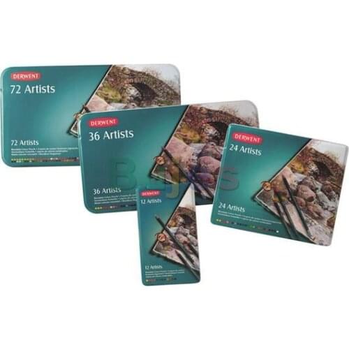 NEW 12 24 36 or 72 Colours Derwent ARTISTS Pencils Tin Set Adult Colouring Pencils,watercolor Pencils