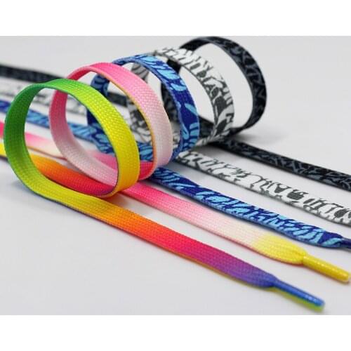 2pcs New Fashion Rainbow Flat New Design No Tie Rubber Elastic Shoelace Sneaker Shoe Laces Running Shoelaces Athletic Shoe laces