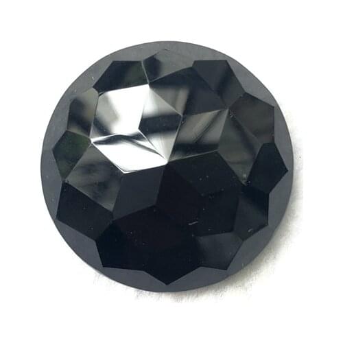 Wholesale 1pcs 100% Natural Black Onyx Agates Bead Cabochon Pendant 29mm 38mm Faceted Round Gem stone Bead Pendant, Ring Face
