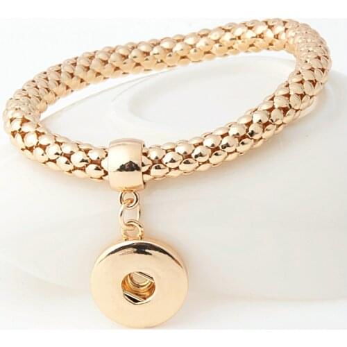 Wholesale 12PC 3colors ginger snaps button bracelets Elasticity Bangles fit 18MM snaps buttons snap jewelry For Women Men