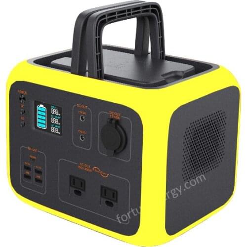 Yellow Solar Camping Power Station 500Wh lithium ion batteries Wireless Charger Generator