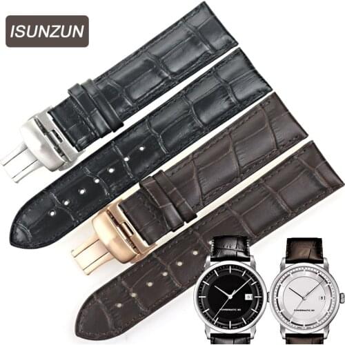 ISUNZUN ISUNZUN Men Watch Straps For Tissot T086407A T086 Genuine leather Watch Band Nato Leather Strap 22mm Men Wath Band
