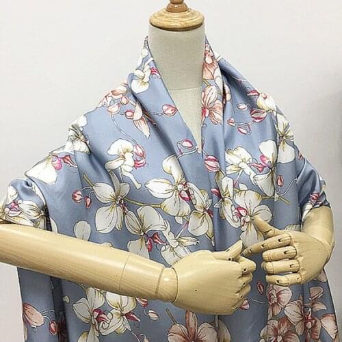 Floral print 100% pure silk twill fabric not sheer for summer dress and skirt,STW139