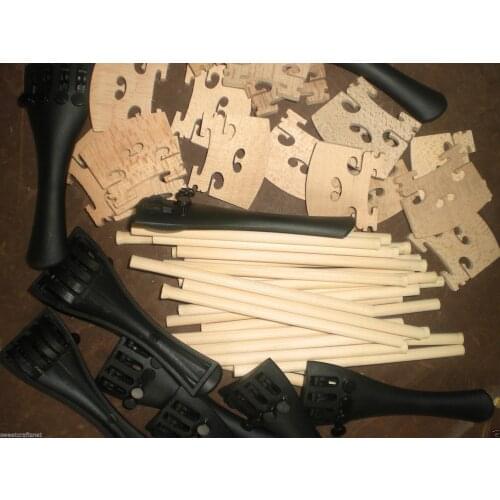 20 PCs Violin sound post & 10 PCs Violin Bridge 4/4 & 10 PCs Carbon Tailpiece