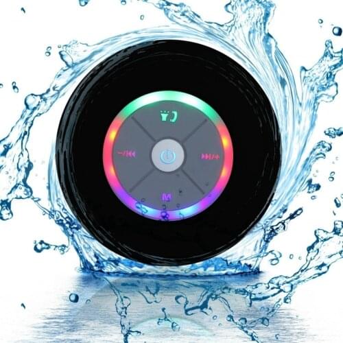 Stereo Wireless Waterproof Bluetooth Speaker For iPhone Xs 7 Xiaomi huawei Phone Laptop led Shower Speaker FM Radio Loudspeaker