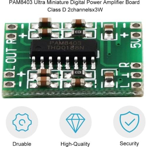Green PAM8403 Super Mini Digital Amplifier Board 2x3W Class D Digital 2.5V To 5V Power Amplifier Board Efficient hot new