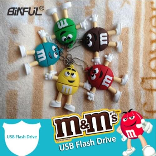 Chocolate M&M USB Flash Drive smile pen drive 4GB 8gb 16gb 32gb 64gb USB Stick memory Pendrive U Disk creative Gift