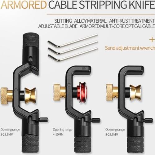 ACS-2 Armored Wire Stripper 4-10mm & 8-28mm Optical Cable Slitter Fiber Optic Stripping Tool Jacket Slitter Sheath Cutter