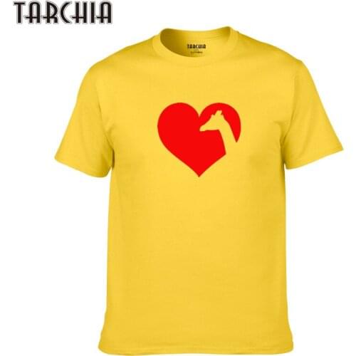 High Quality TARCHIA New Brand Free Shipping Cool t-shirt Cotton Men Short Sleeve Boy Casual Tshirt Tops Tees Plus Giraffe Love