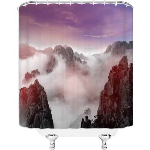 Nature Forest Trees Printed Shower Curtain 3d Bath Curtains Waterproof Polyester Fabric Washable Bathroom Screen with Hooks