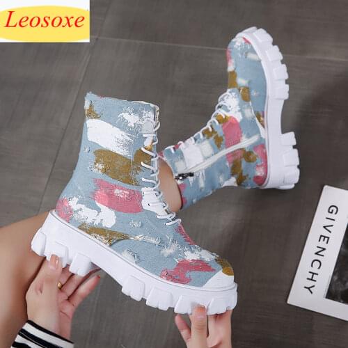 2021 Autummer New Womens Boots European Station Tide Boots Fashion Platform Thick High-top Sneakers Ins Hot Luxury Boot