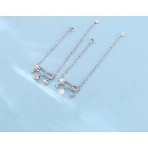 Sterling Silver Natural Freshwater Pearl Bracelet Womens 925 Sterling Silver Bracelet Iadies Jewelry