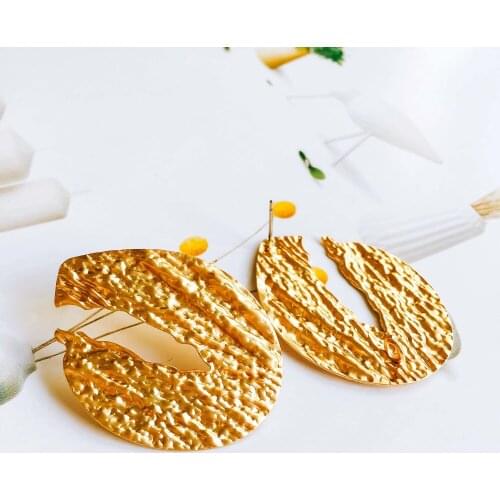 Gold Color Plated Stud Earring Diy Material Pendant Necklace Eardrop Accessories Charms Jewelry Component 6pcs KP2126-1