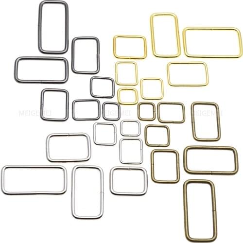 10pcs/pack Metal Wire Formed Rectangle Ring Metal Ring Belt Loop Ribbon Slider Belt buckle Bra Hook Package accessories