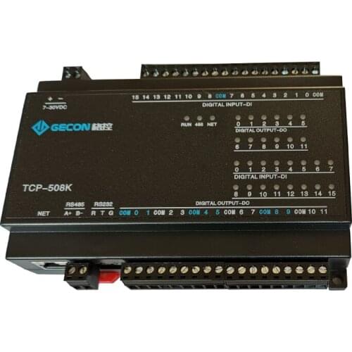12DO channel relay output 16DI switch input RJ45 Ethernet RS485 RS232 Modbus TCP controller